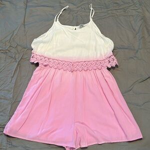 Ombré pink and white romper
